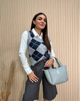 GILET IN MAGLIA FANTASIA ARGYLE