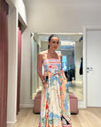 Abito lungo con stampa grafica