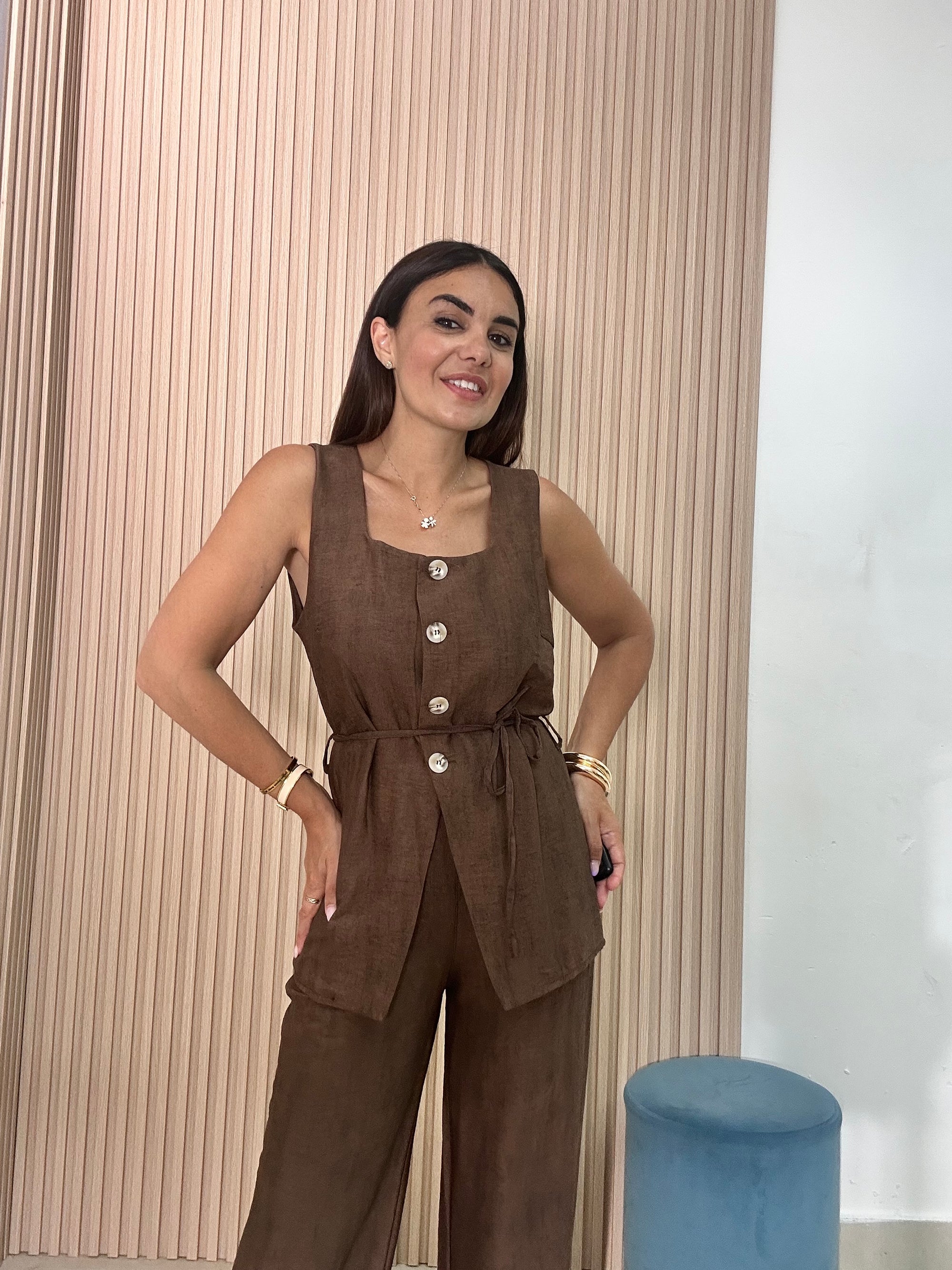 Coordinato in viscosa con gilet