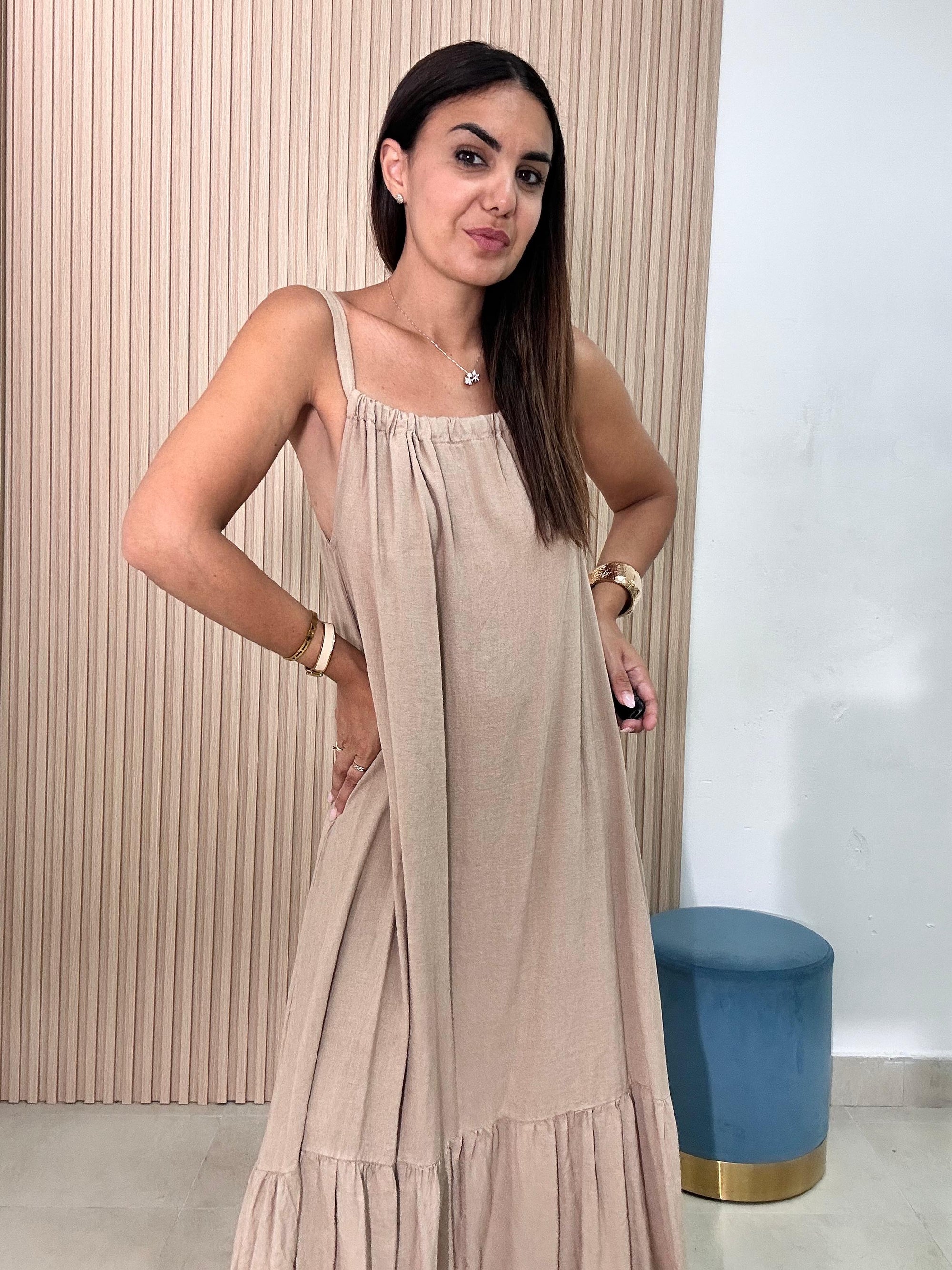 Abito in viscosa e lino