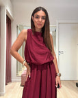 Tuta in viscosa pantalone ampio