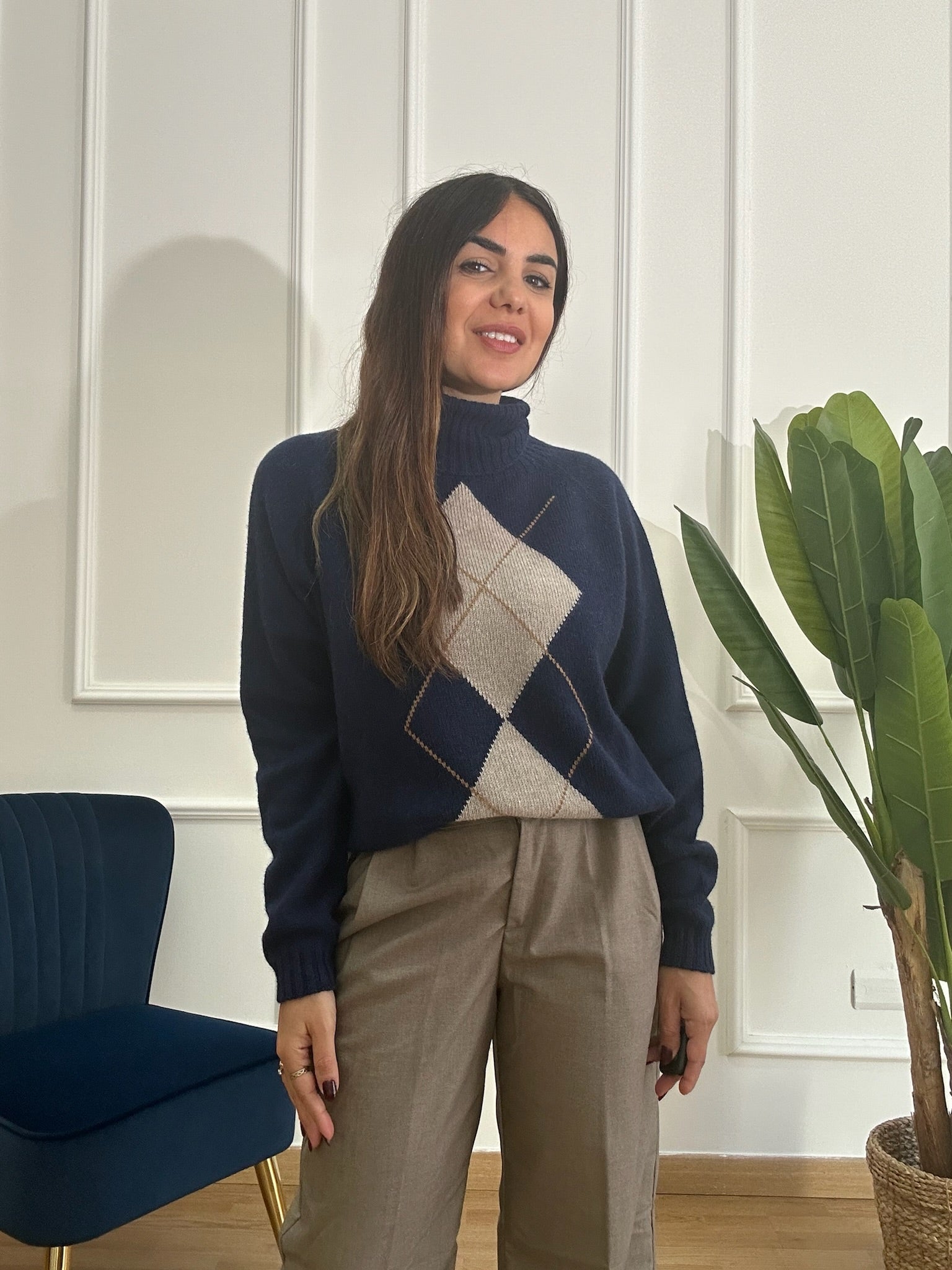 Maglia Rombi Collo Alto