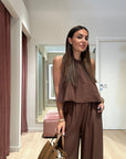 Coordinato in con top smanicato