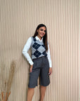 GILET IN MAGLIA FANTASIA ARGYLE