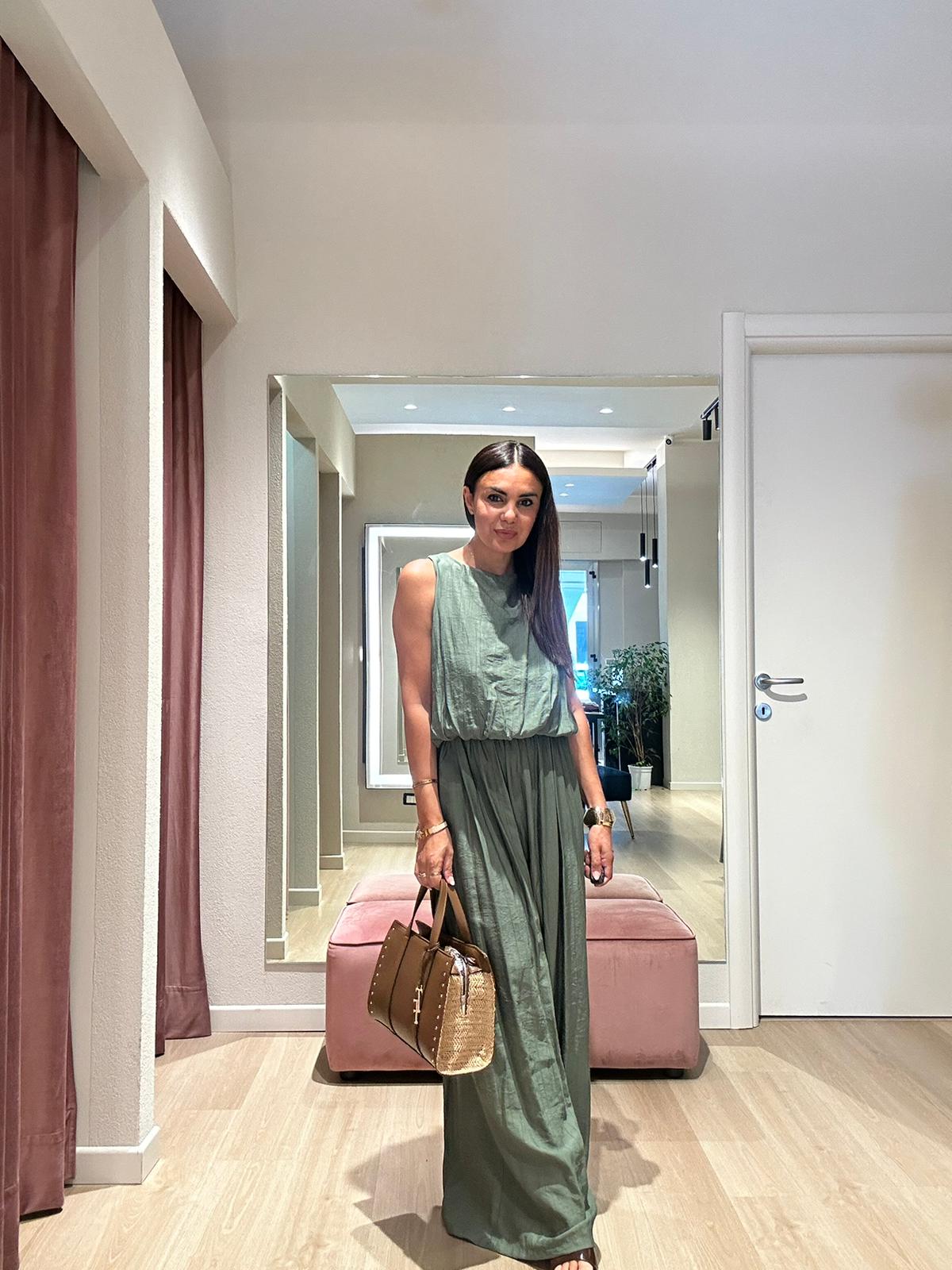 Tuta in viscosa pantalone ampio