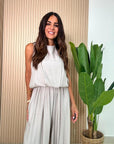 Tuta in viscosa pantalone ampio