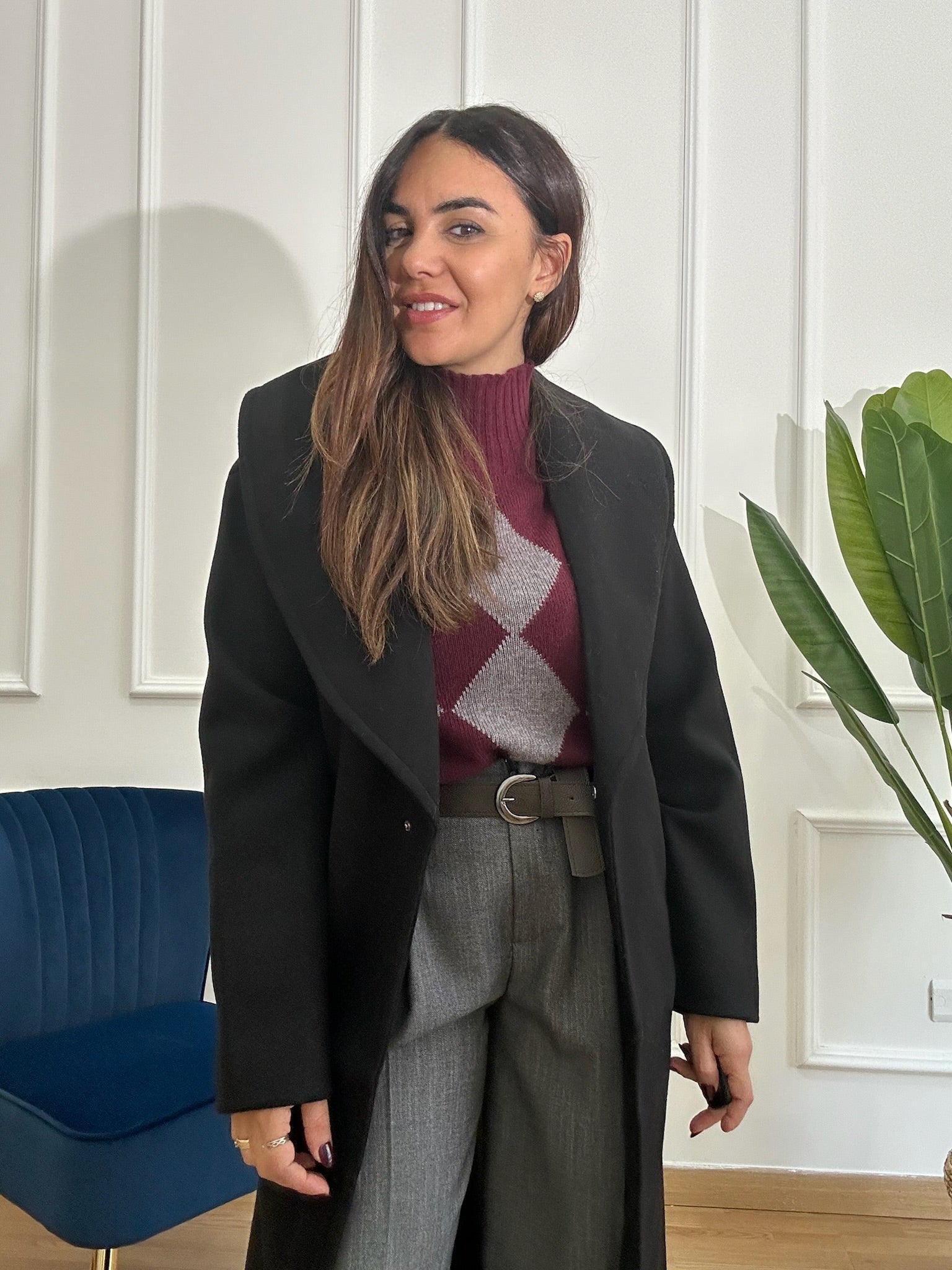 MAGLIA ROMBI MEZZO COLLO