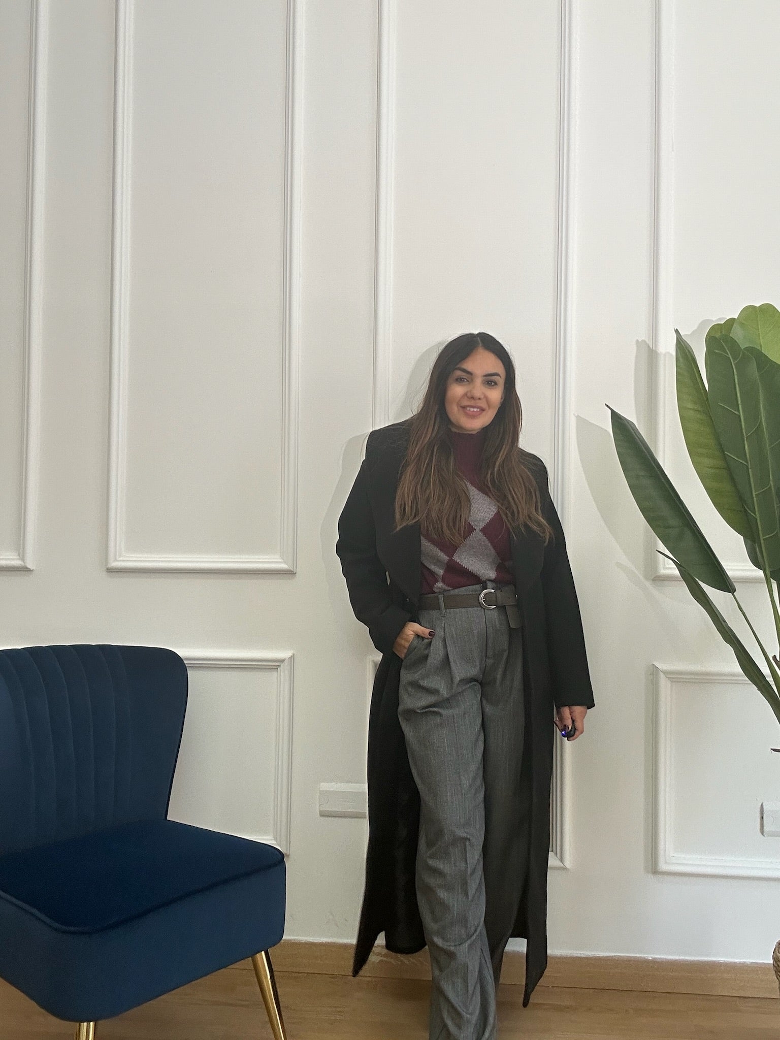 MAGLIA ROMBI MEZZO COLLO