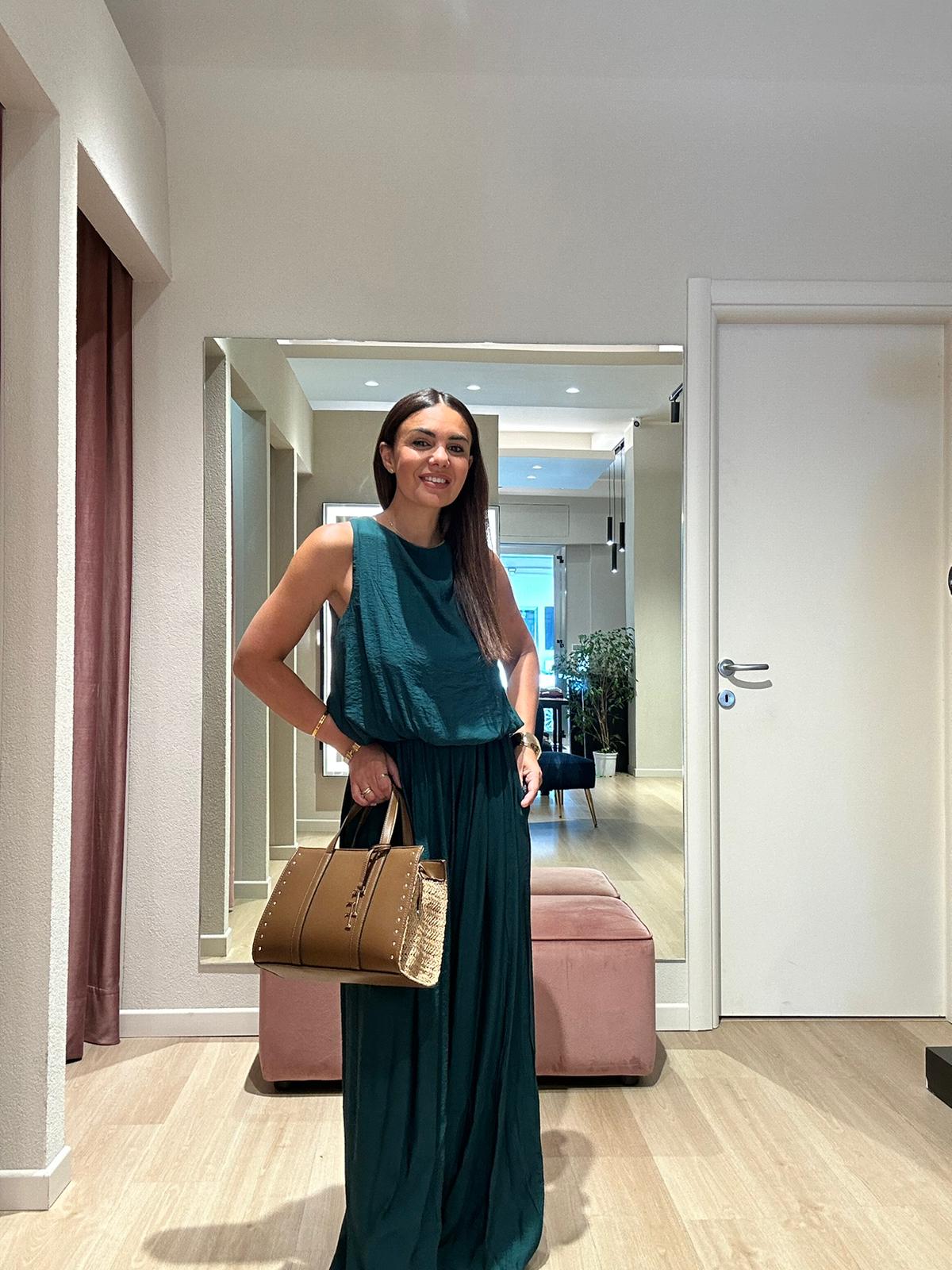 Tuta in viscosa pantalone ampio