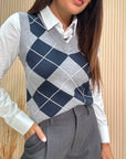 GILET IN MAGLIA FANTASIA ARGYLE