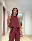 Coordinato in con top smanicato